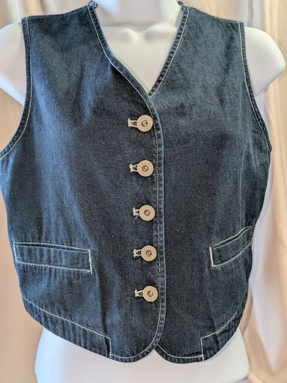 DKNY Stretch denim vest size: S